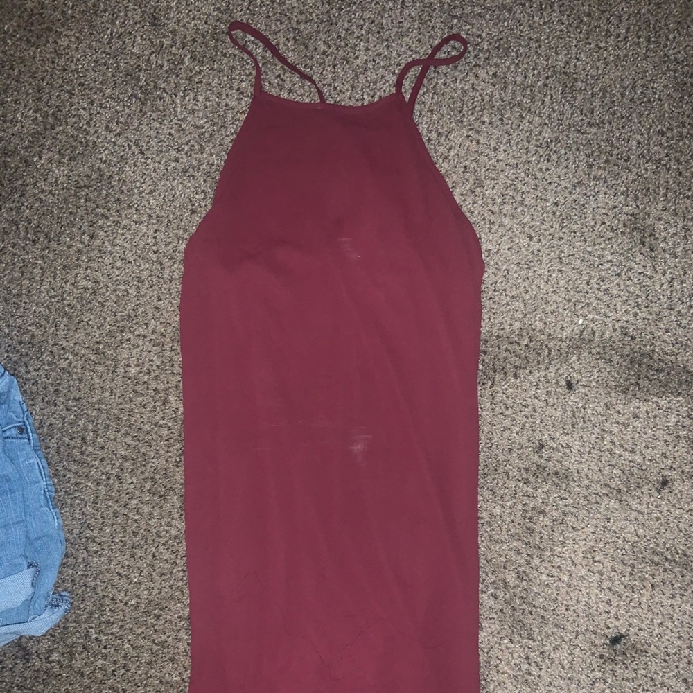 Lace Up red sleeveless dress